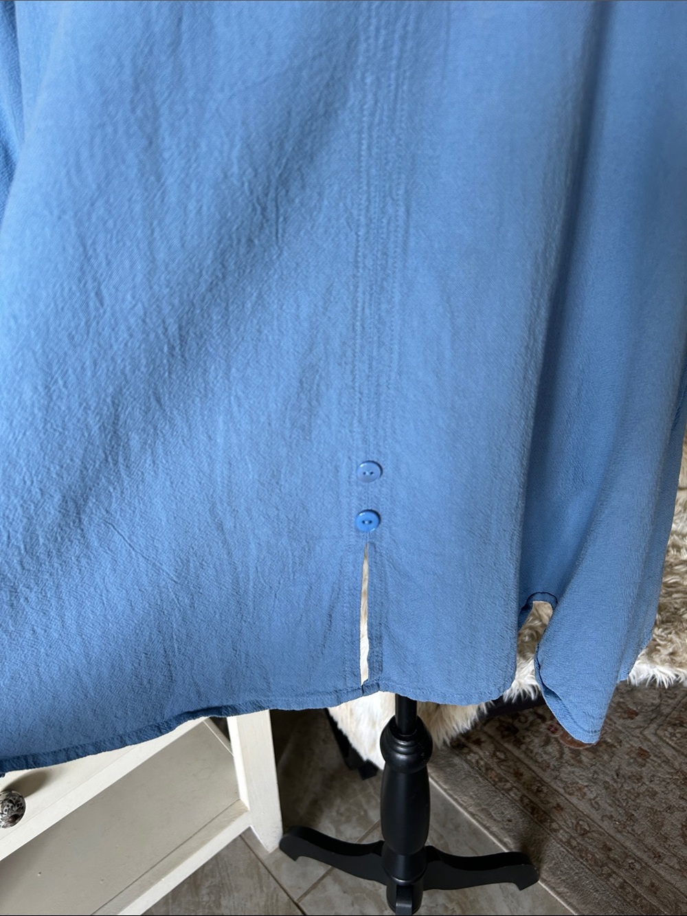 Focus casual life 100% cotton blue XL lagenlook coastal Boho Beachy tunic top - Picture 3 of 12